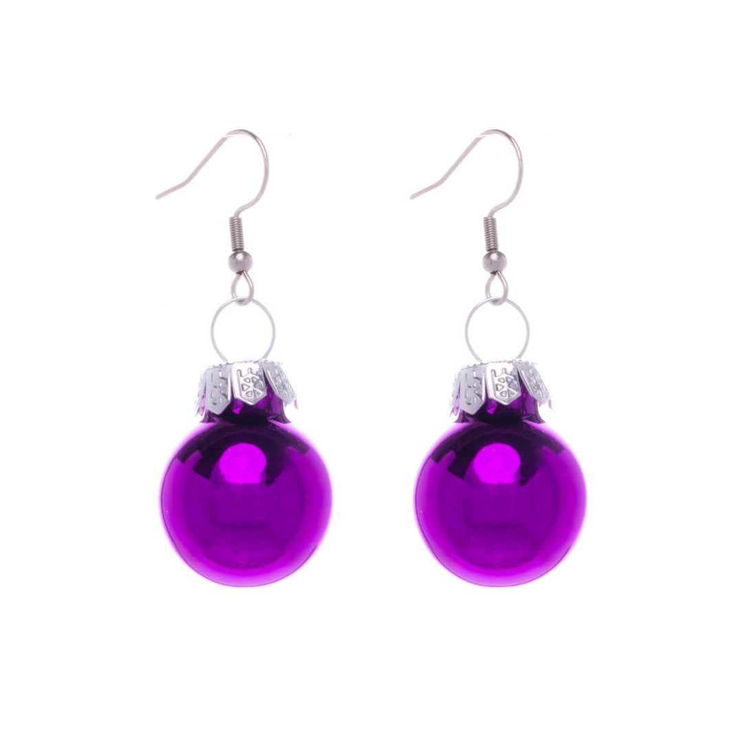 Mirroring Christmas ball earrings Christmas ornament ø1,9cm