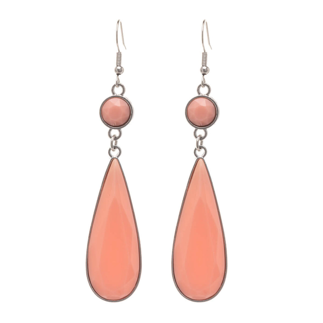 Coloured hanging drops earrings