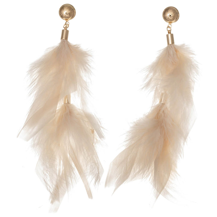 Big hanging feather earrings 12cm