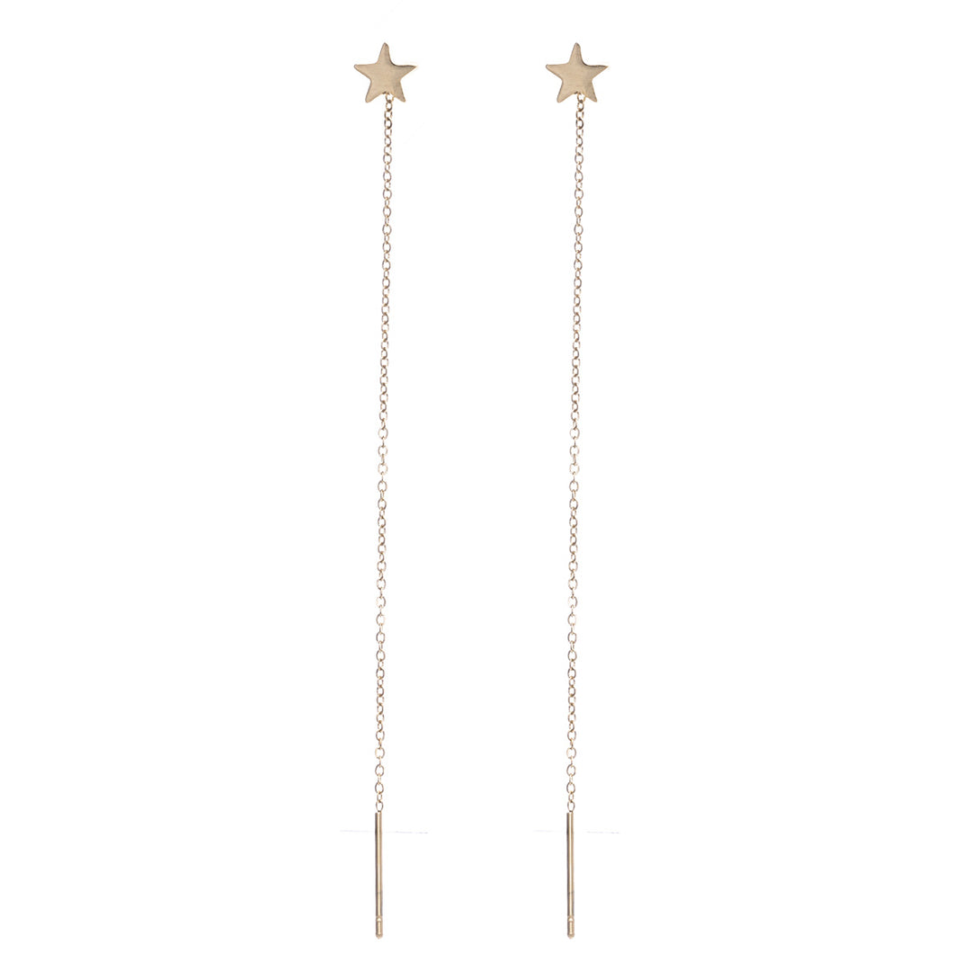 Chain earrings with star (18K Steel 316L)