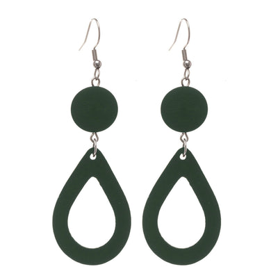 Hanging drops wooden earrings (Steel 316L)