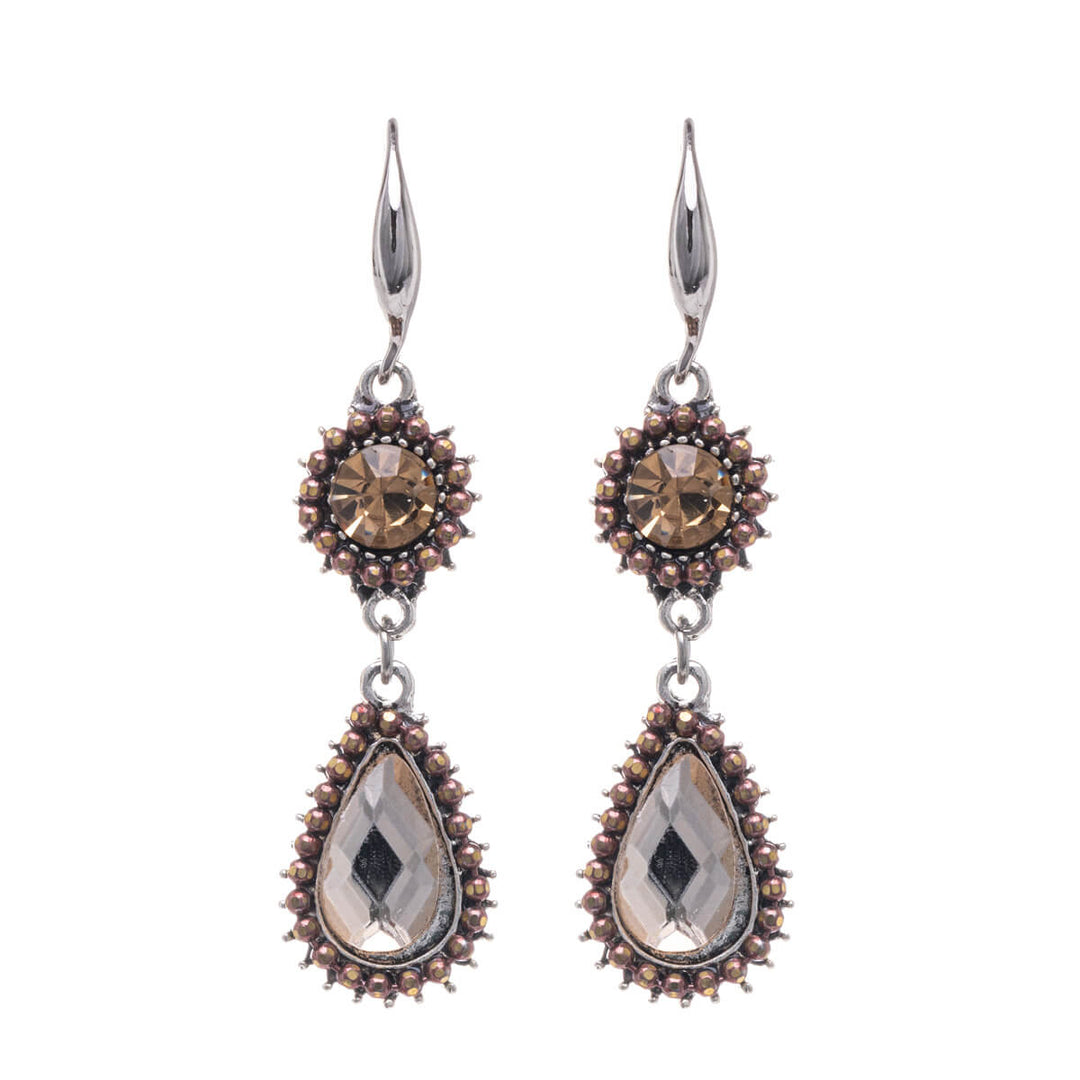 Stone hanging drop earrings