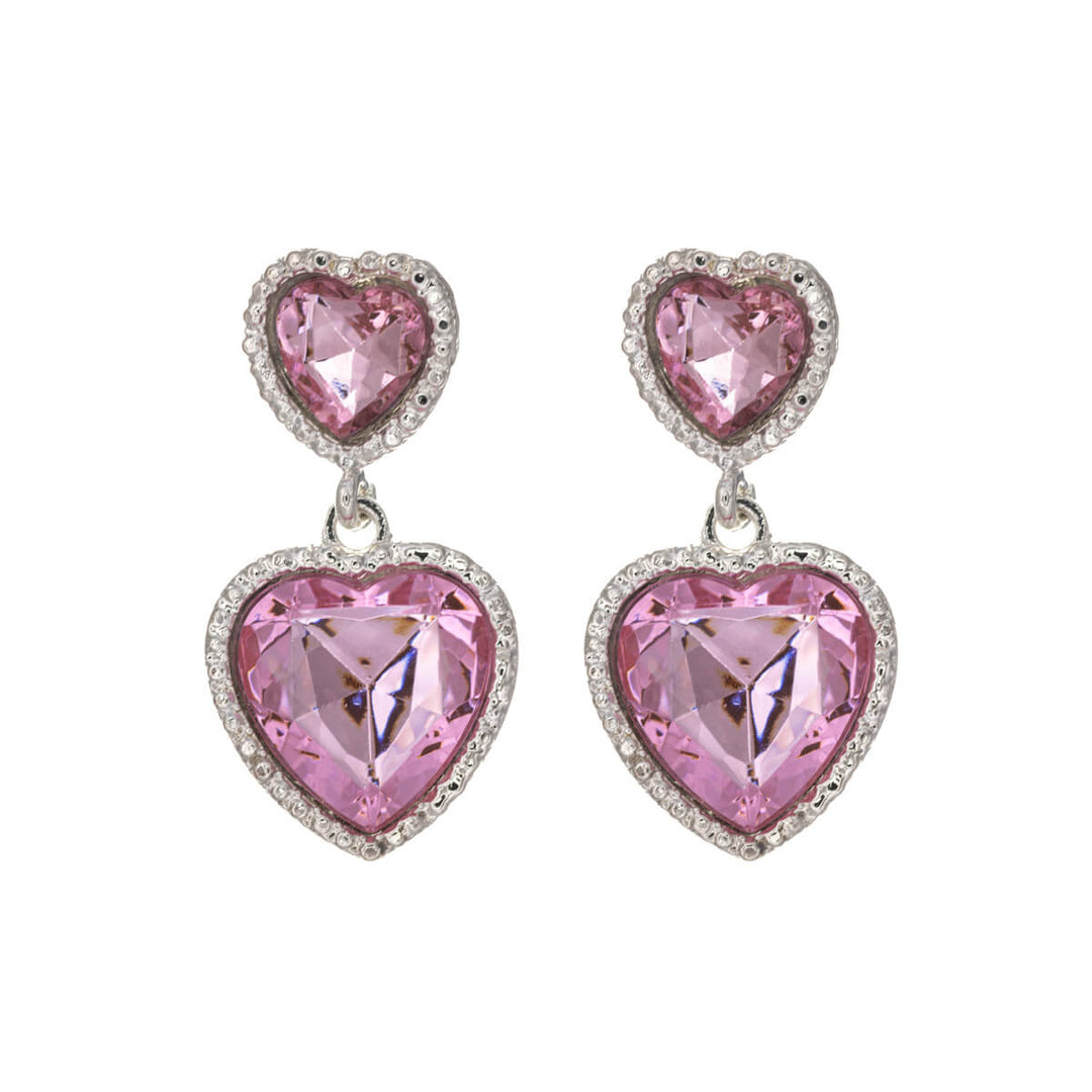 Two piece hanging heart earrings