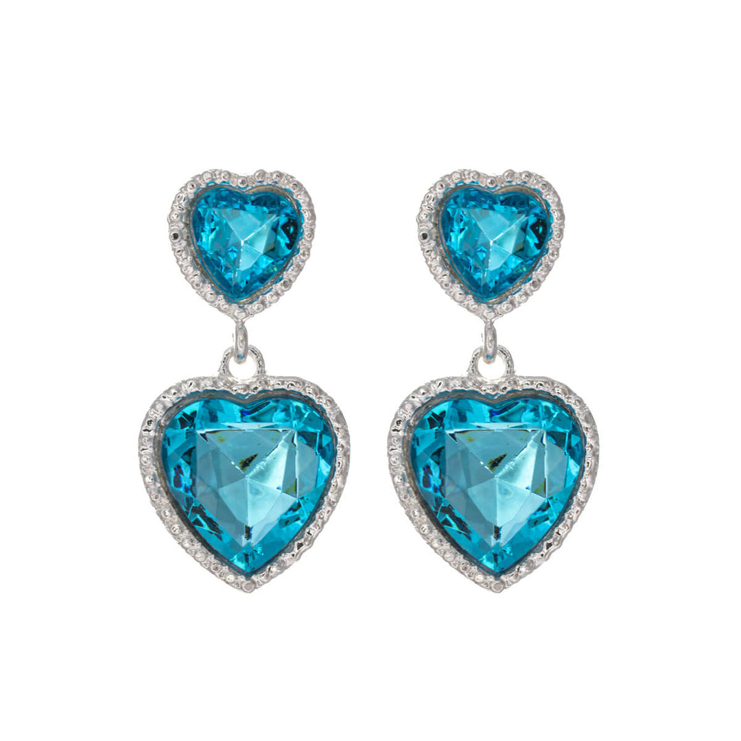 Two piece hanging heart earrings