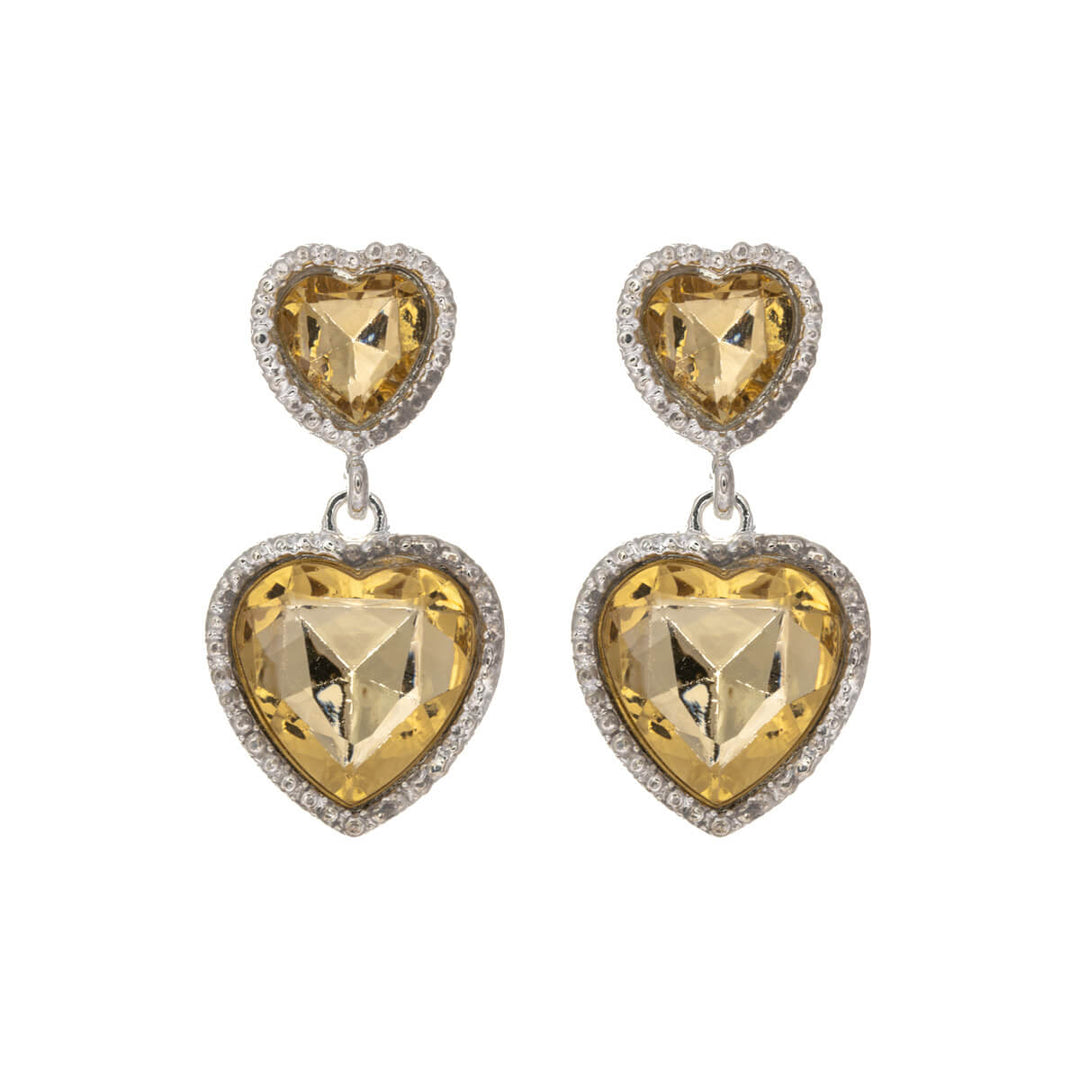 Two piece hanging heart earrings