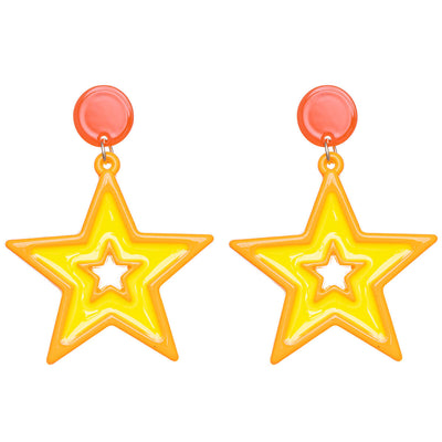 Colorful star earrings