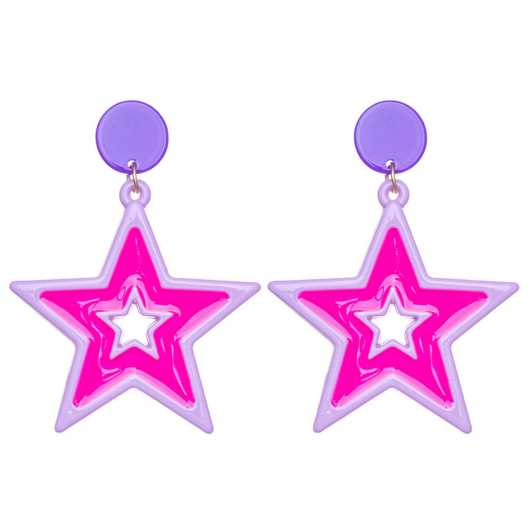 Colorful star earrings