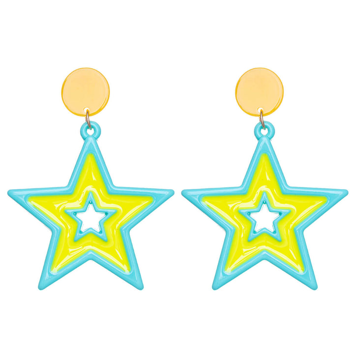 Colorful star earrings