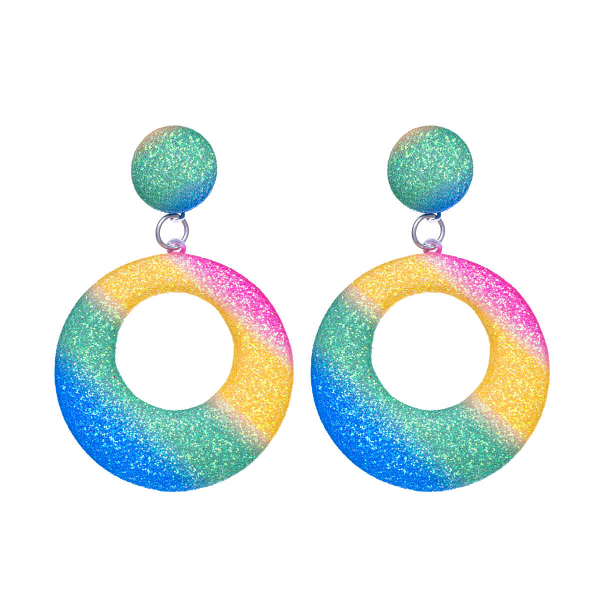 Multicoloured glitter Drop earrings