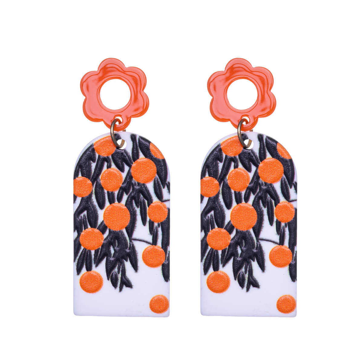 Drop earrings textured pendants
