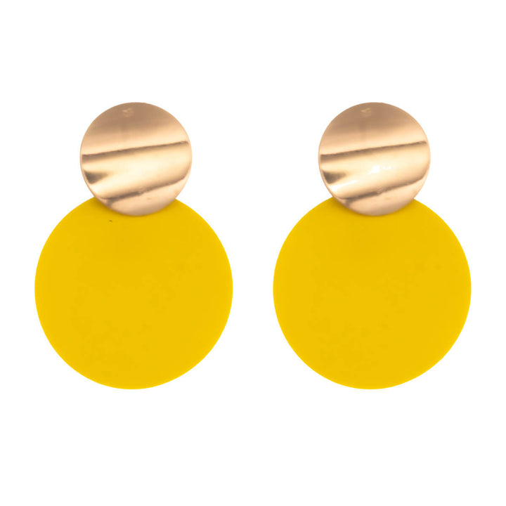 Värikkäät roikkuvat korvakorut kaksi ympyrää