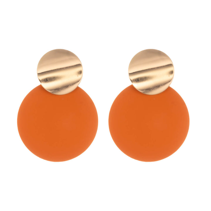 Värikkäät roikkuvat korvakorut kaksi ympyrää