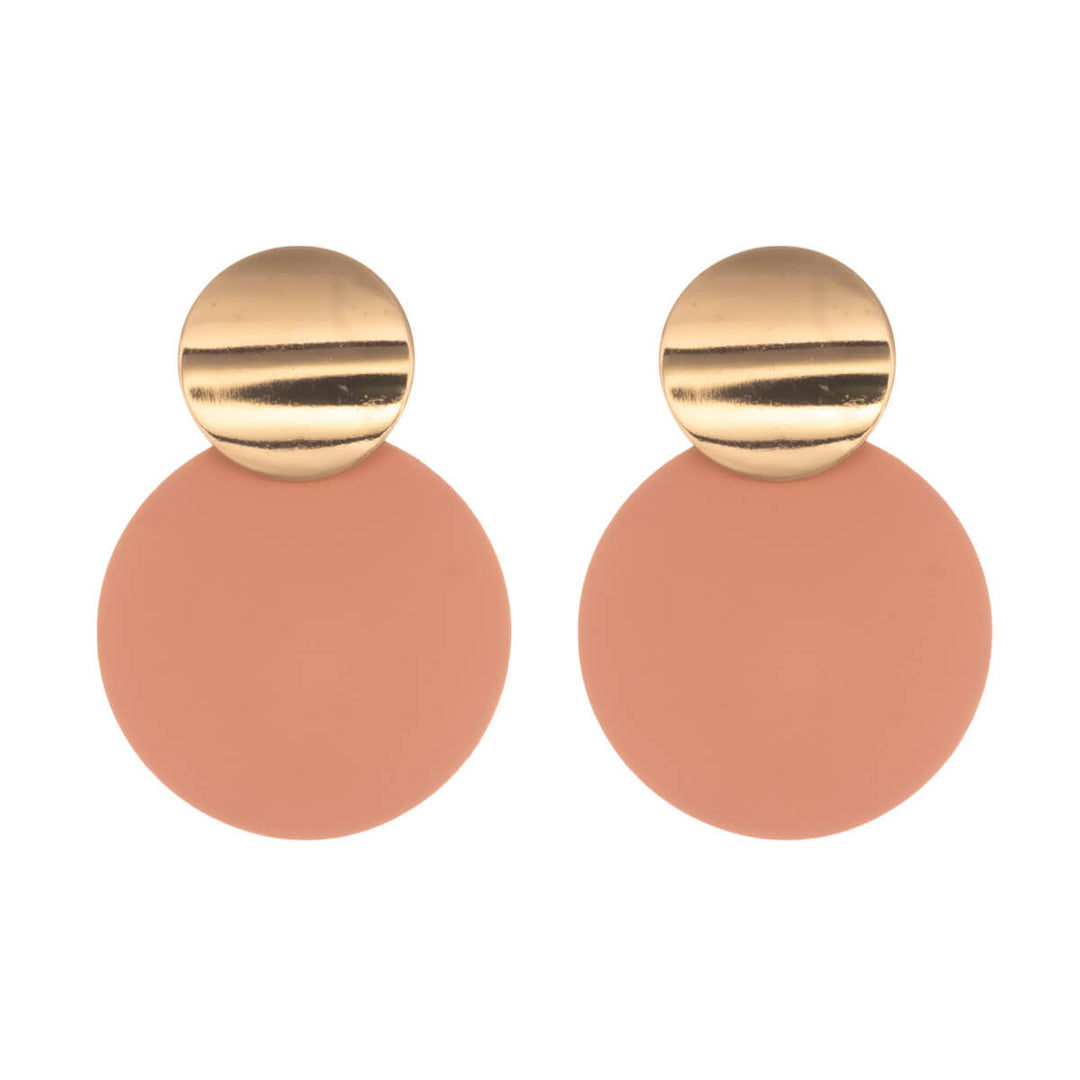 Värikkäät roikkuvat korvakorut kaksi ympyrää