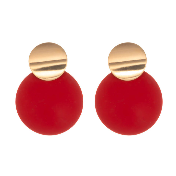 Värikkäät roikkuvat korvakorut kaksi ympyrää