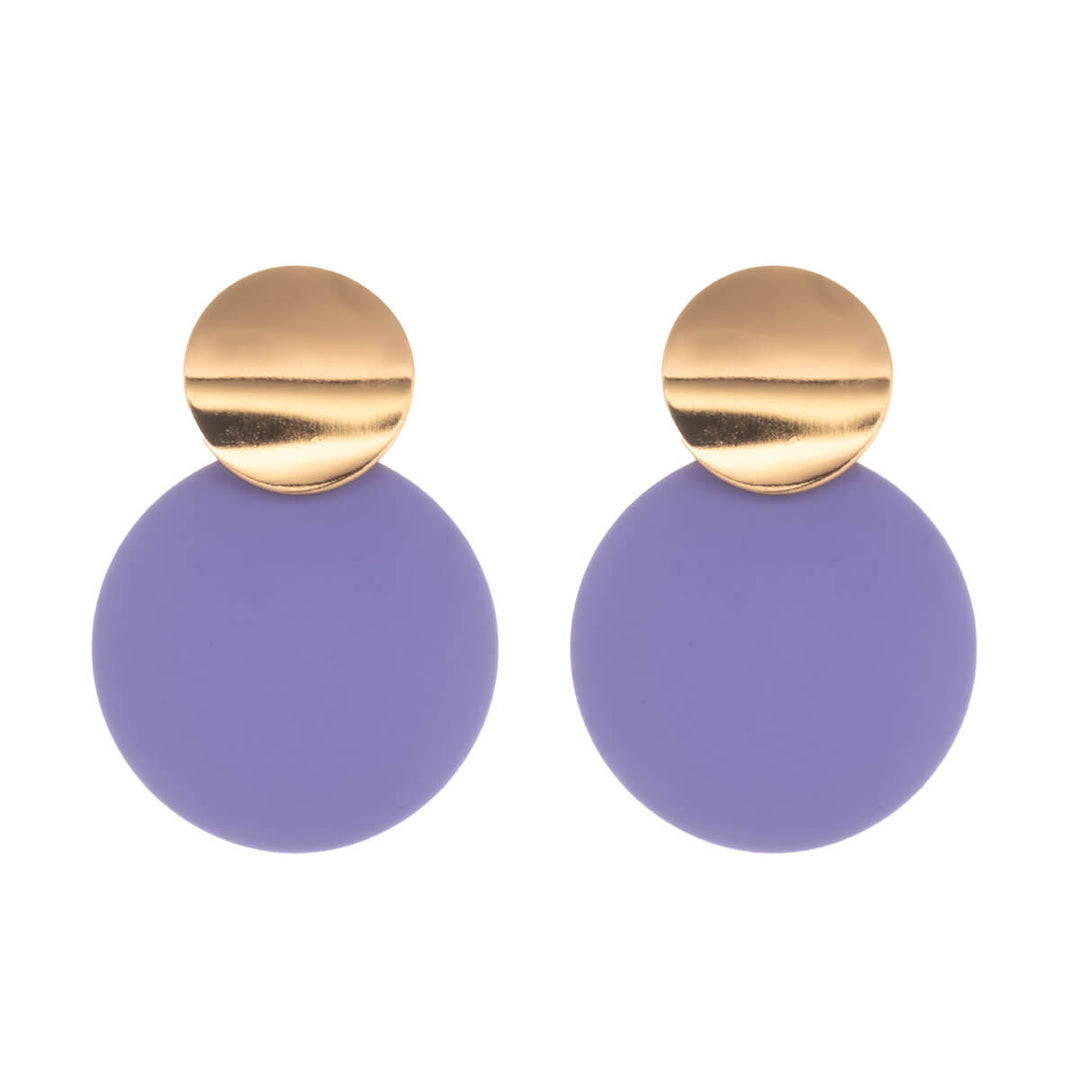 Värikkäät roikkuvat korvakorut kaksi ympyrää