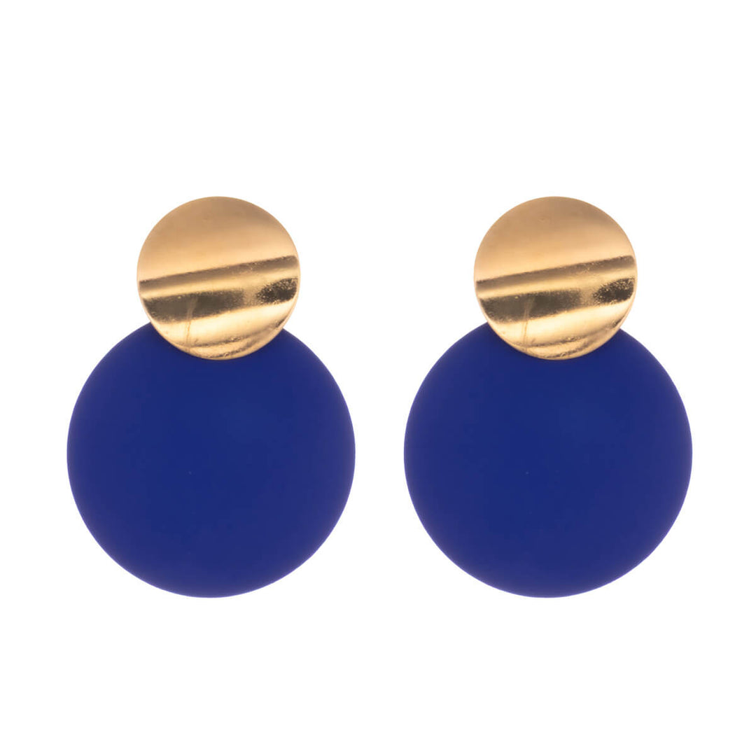 Värikkäät roikkuvat korvakorut kaksi ympyrää