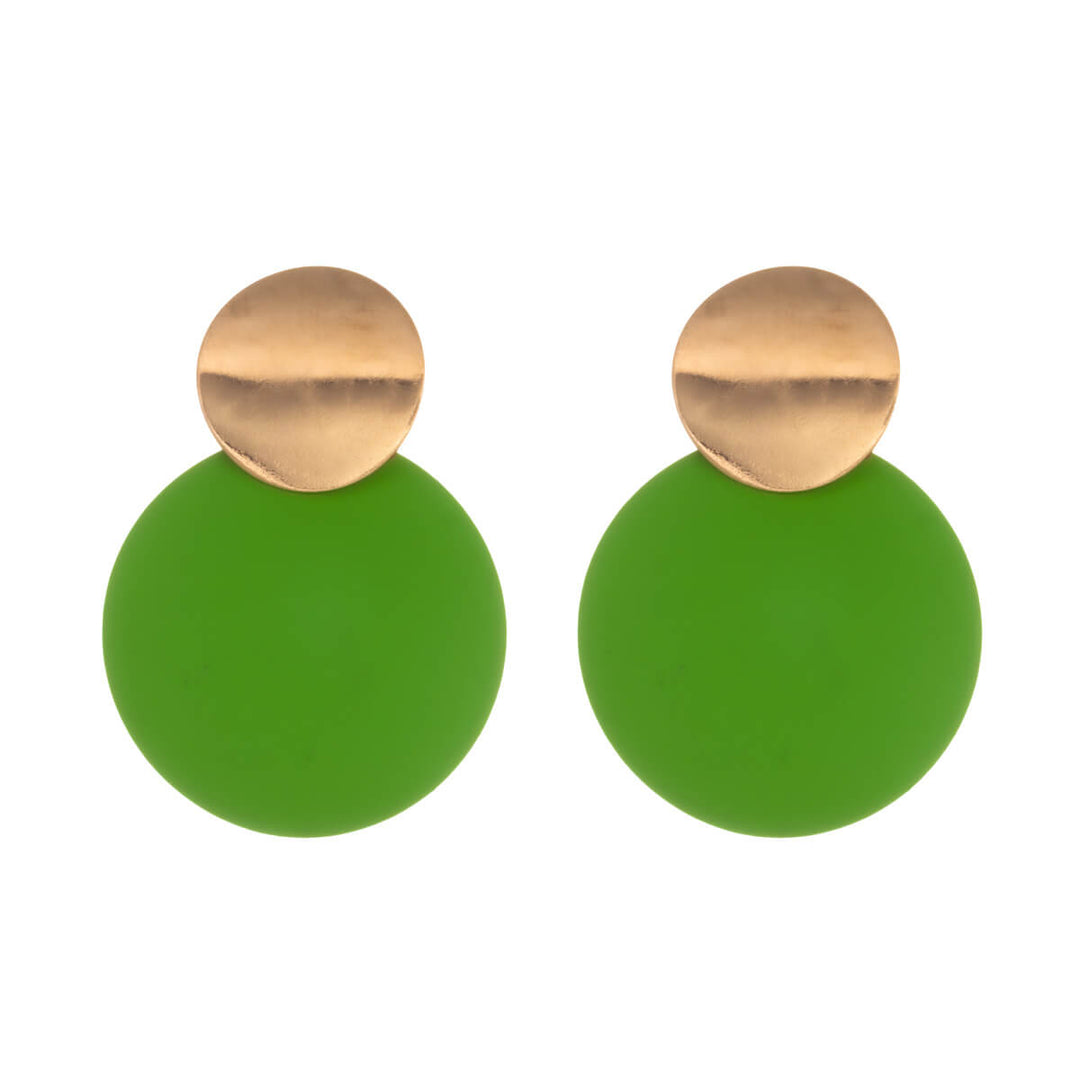 Värikkäät roikkuvat korvakorut kaksi ympyrää