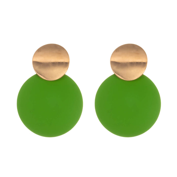 Värikkäät roikkuvat korvakorut kaksi ympyrää