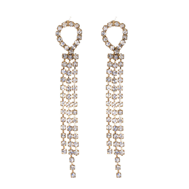 Kolme riviset roikkuvat strassi korvakorut