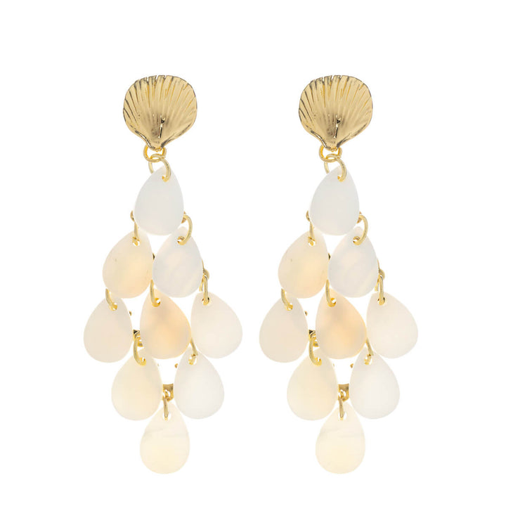 Roikkuvat simpukka ruutu korvakorut