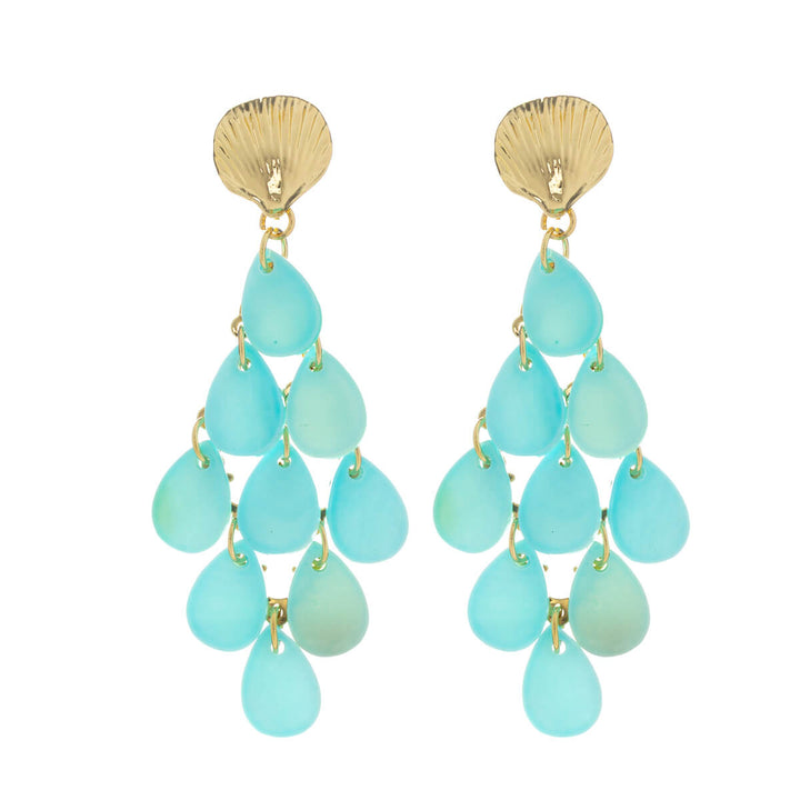 Roikkuvat simpukka ruutu korvakorut