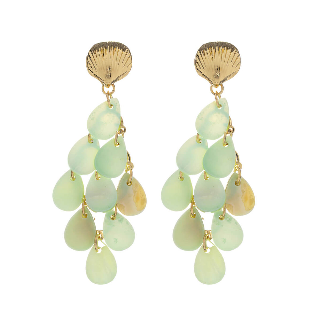 Roikkuvat simpukka ruutu korvakorut