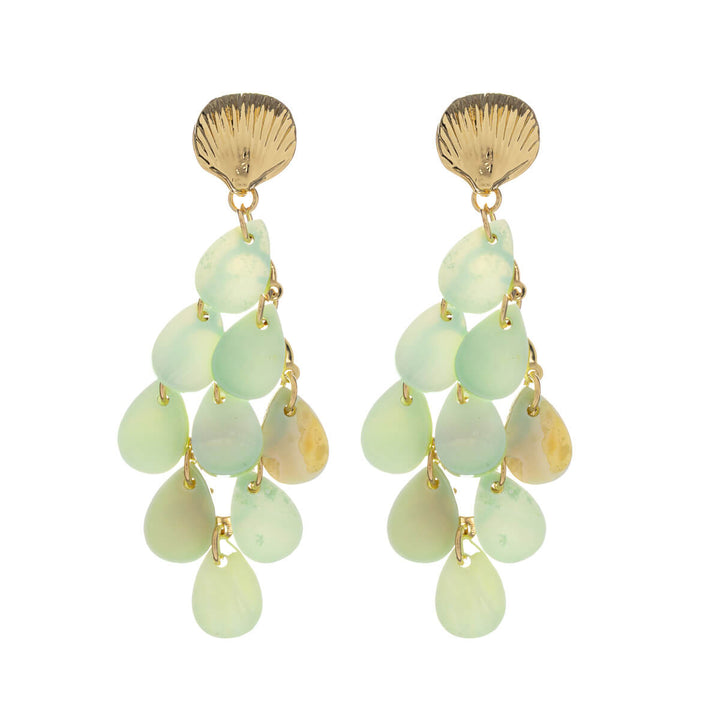 Roikkuvat simpukka ruutu korvakorut