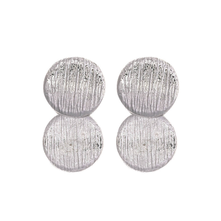 Dangling flat round drop earrings (316L steel)
