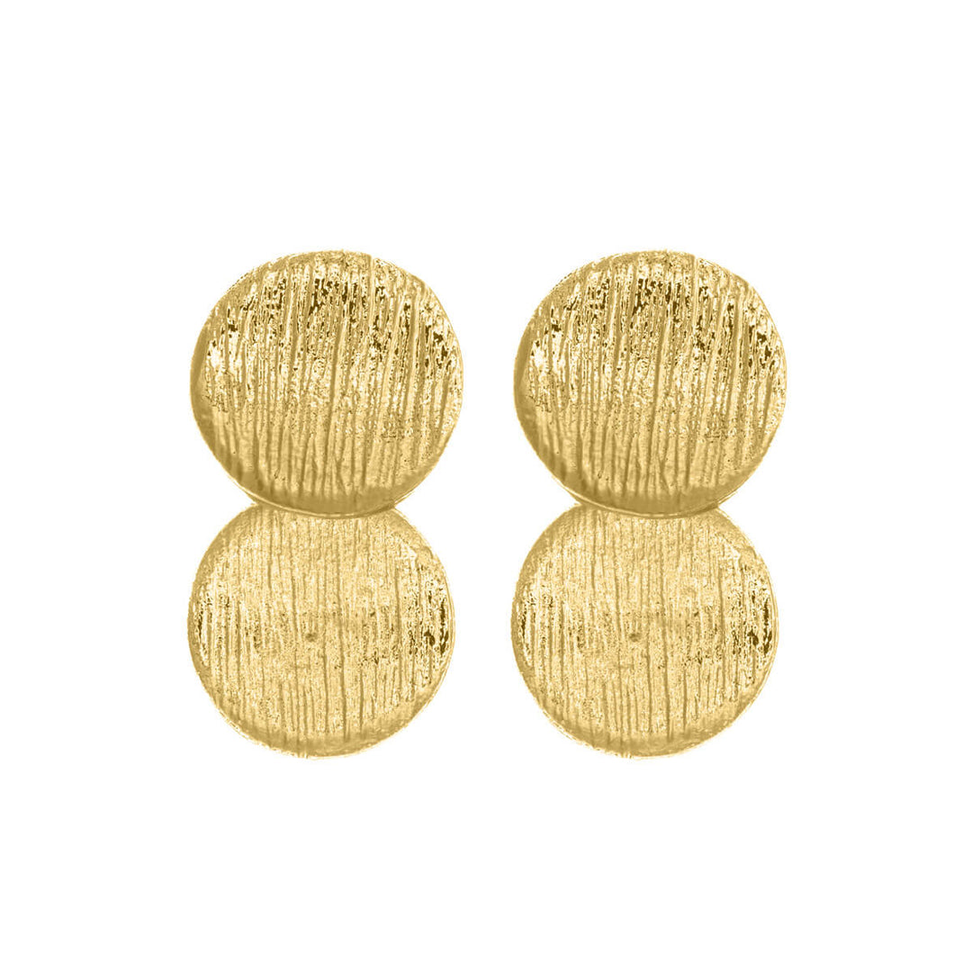 Dangling flat round drop earrings (316L steel)