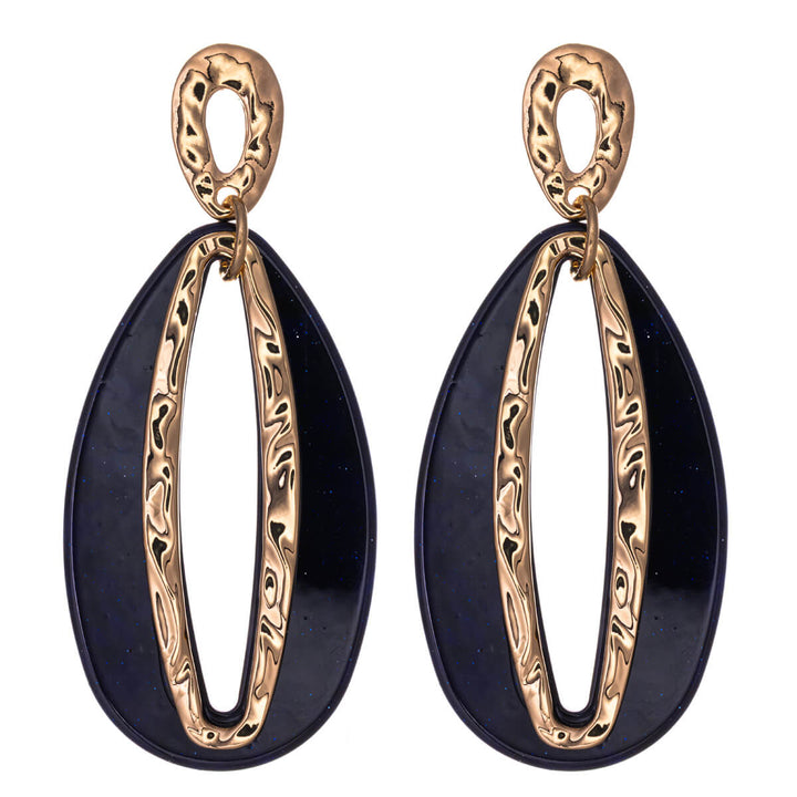 Colorful sparkling ovals Drop earrings