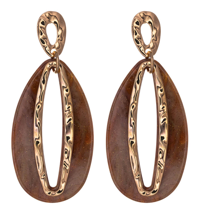 Colorful sparkling ovals Drop earrings