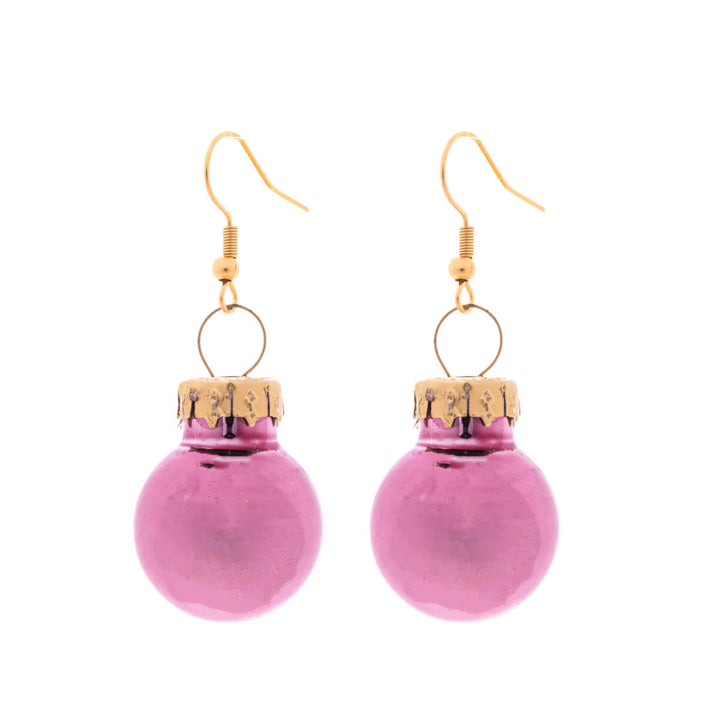 Mirrored Christmas ball earrings ø2cm (316L steel)