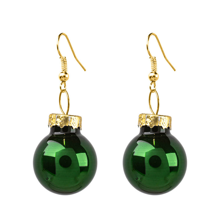 Mirrored Christmas ball earrings ø2cm (316L steel)