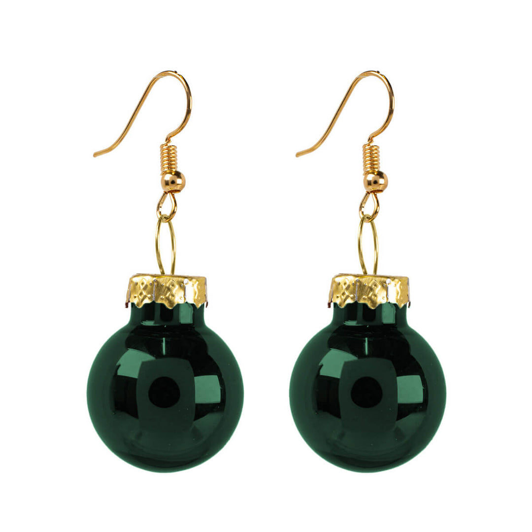 Mirrored Christmas ball earrings ø2cm (316L steel)