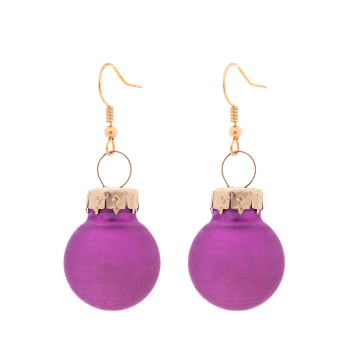 Matt finish Christmas ball earrings ø2cm (316L steel)