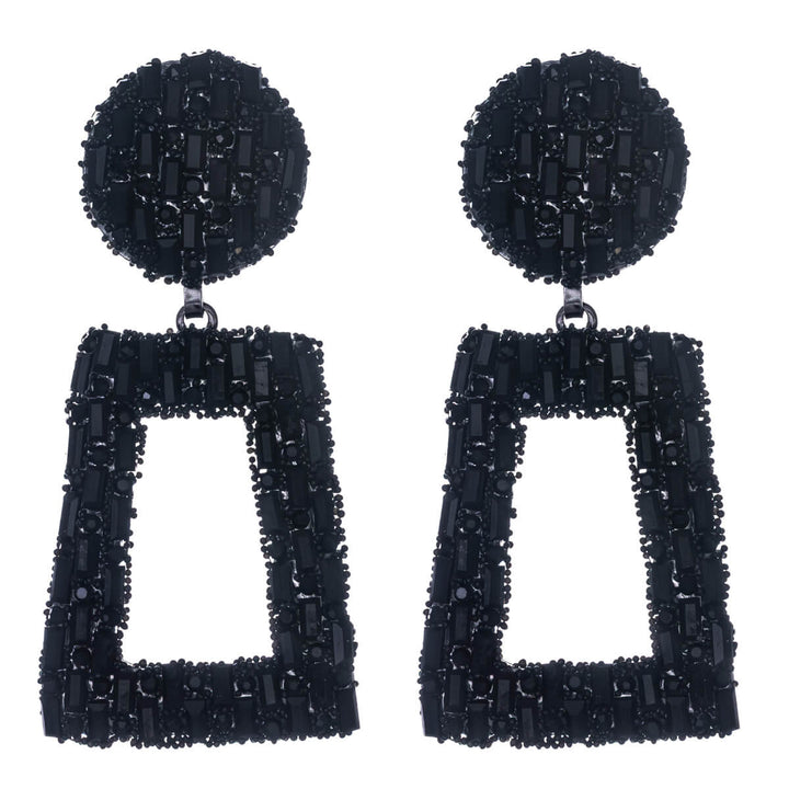 Large sparkling angular Drop earrings