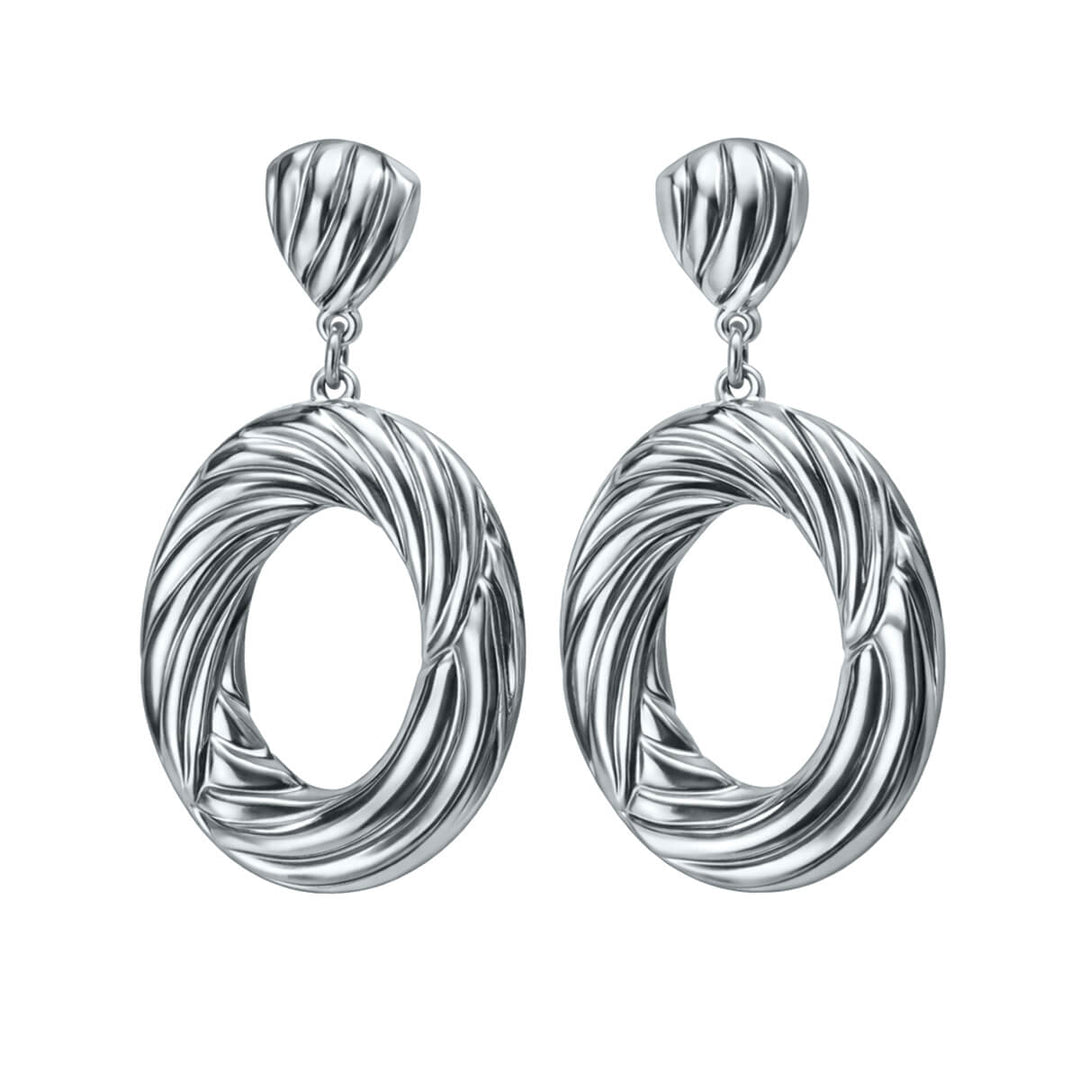 Patterned oval rings Drop earrings