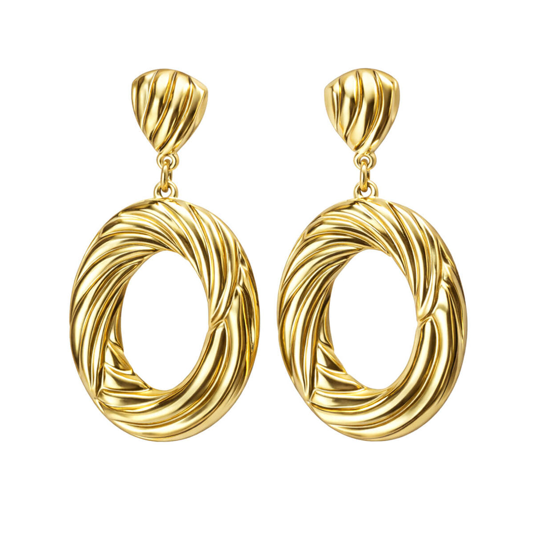 Patterned oval rings Drop earrings