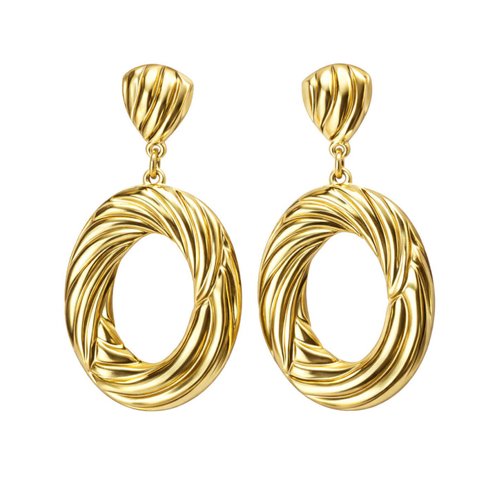 Patterned oval rings Drop earrings