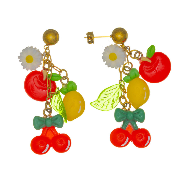Colorful fruit and flower earrings – made of surgical steel