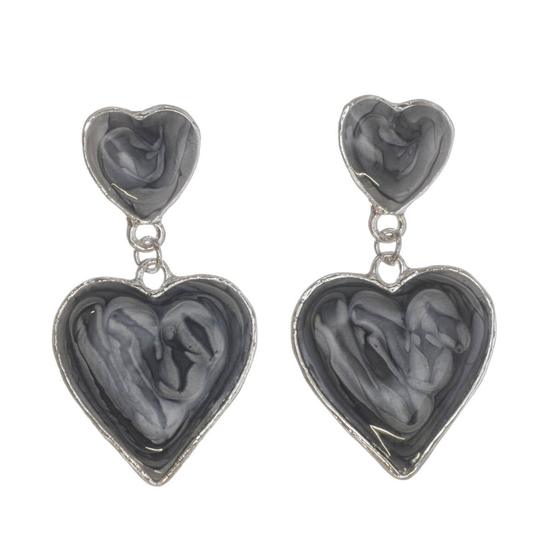 Colorful dangling heart earrings