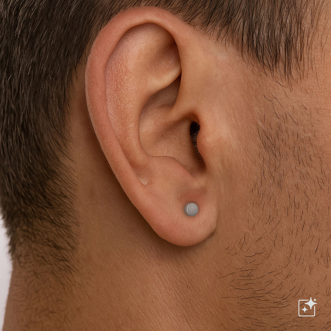 Platta örhängen, 4 mm (316L stål)