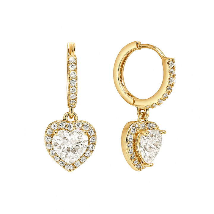 Zirconia heart pendant earring earrings