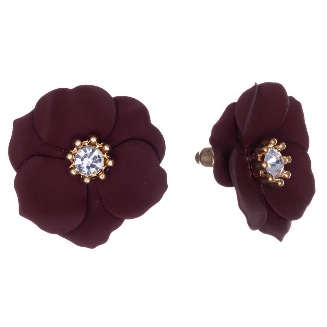 Flower earrings with stone