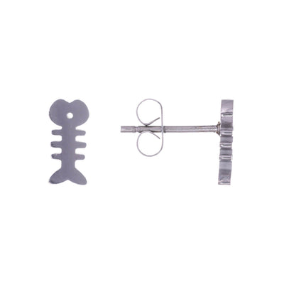 Herringbone earrings 9mm (Steel 316L)