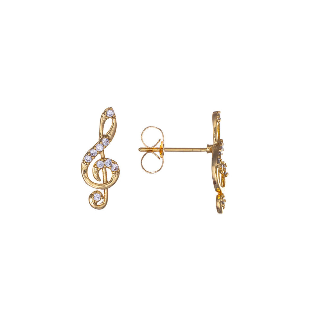 Clef earrings with zirconia stones