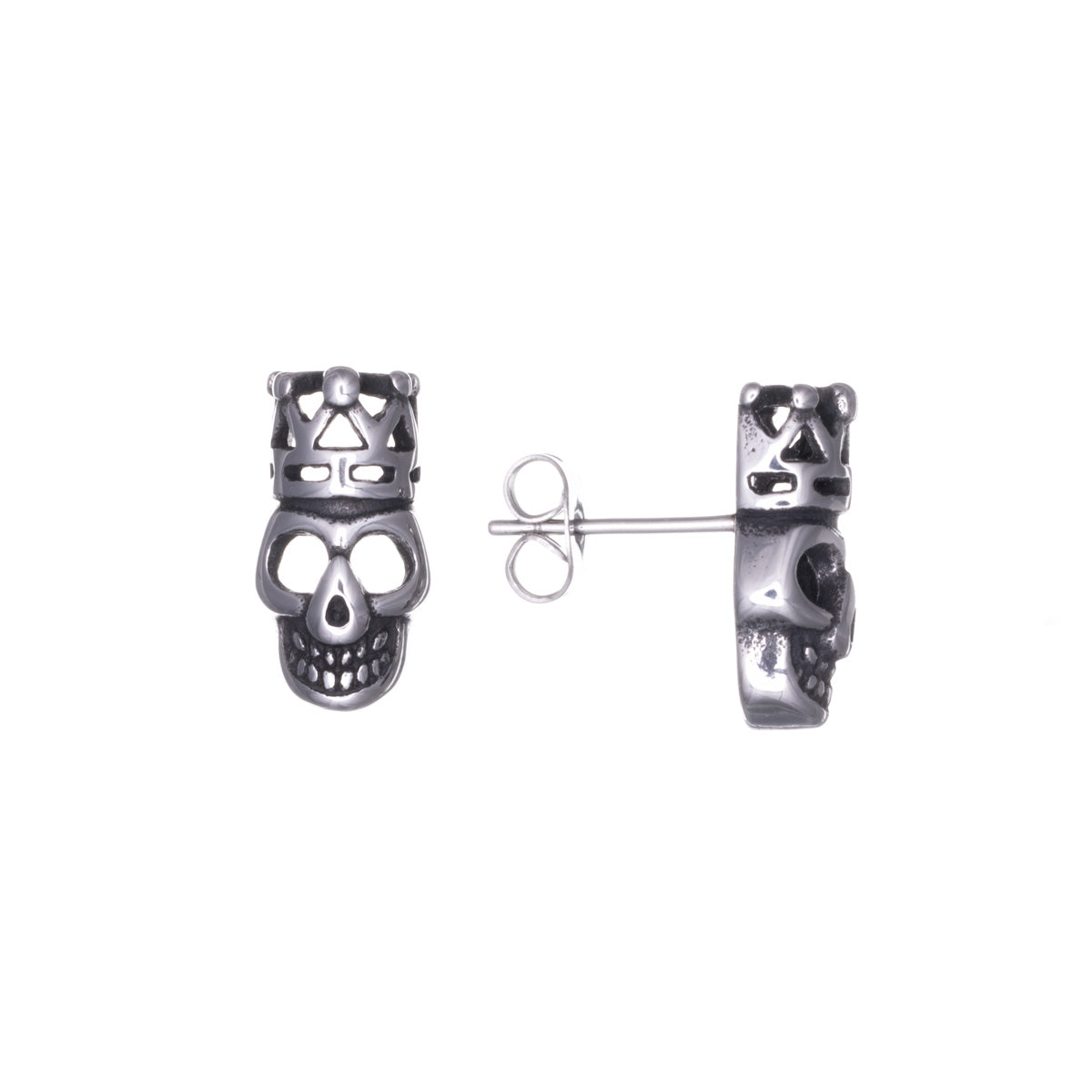 Crown skull earrings (Steel 316L)