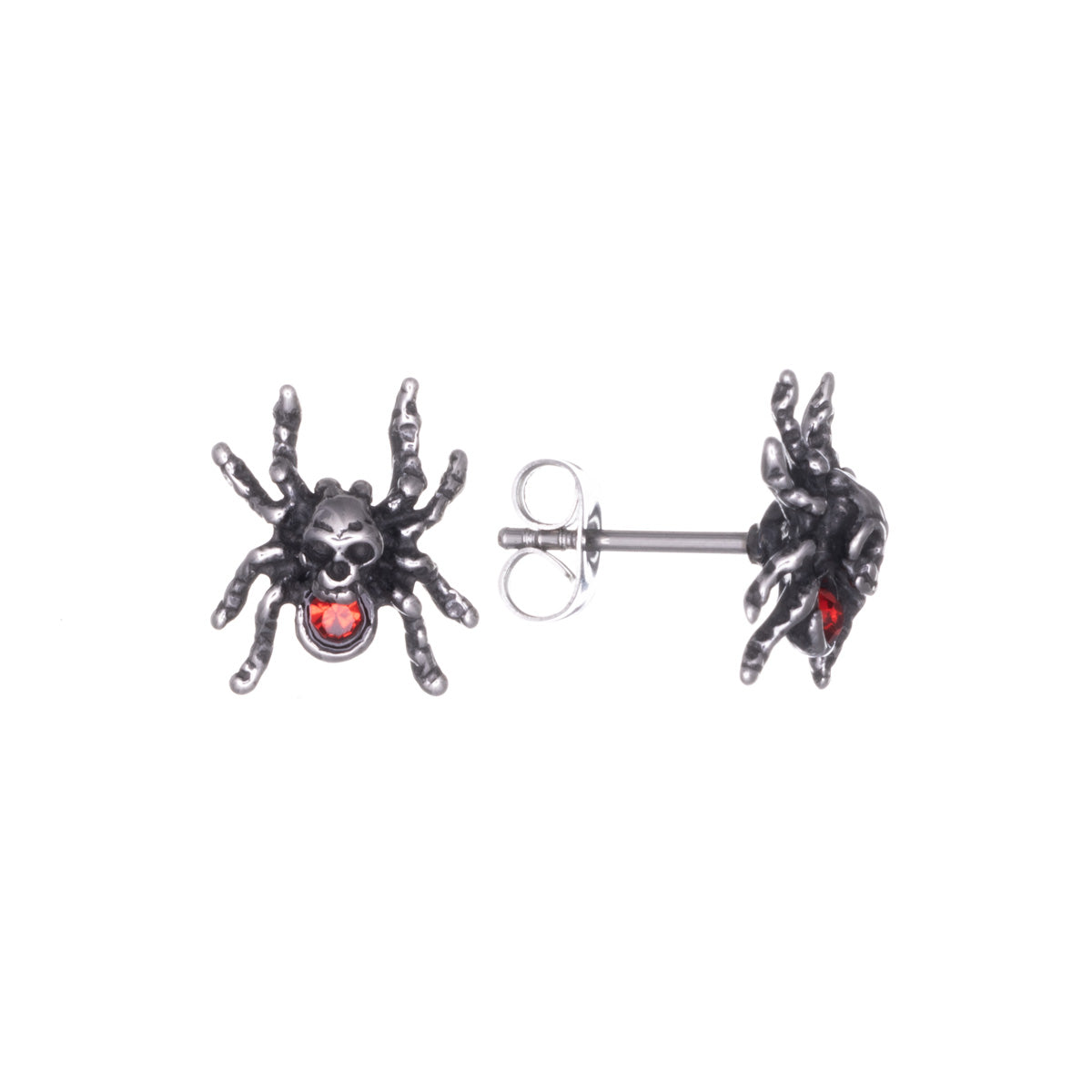 Stone spider earrings (Steel 316L)
