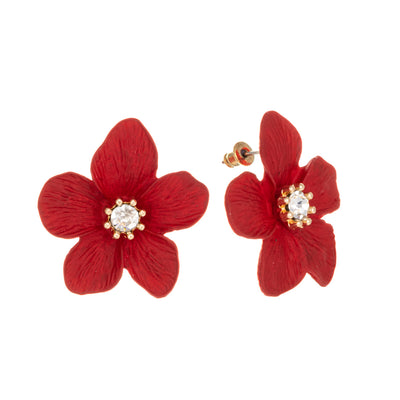 Big flower earrings with stone