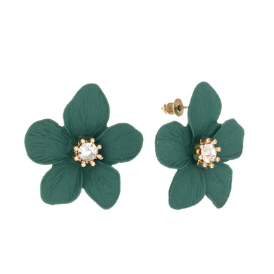 Big flower earrings with stone
